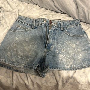 Vintage butterfly high rise jean shorts